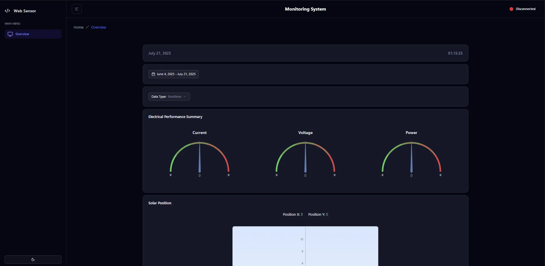 Realtime Solar Panel Monitoring desktop preview